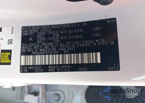 2024 Toyota Corolla Cross Xle from USA, damaged, VIN 7MUDAABG7RV101308